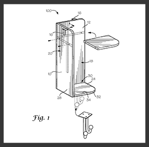 Sketch of the hanging corner shelf assembly