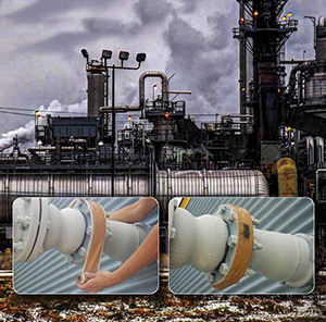 Hydrogen detection tape changes color when a leak is detected.