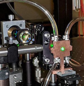 Test of a transparent ceramic at the College of Optics and Photonics (a collaboration between Prof. Gaume and Ivan Divliansky groups).